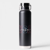 USA Text 4. Juli Design-62118 Trinkflasche (Rückseite)