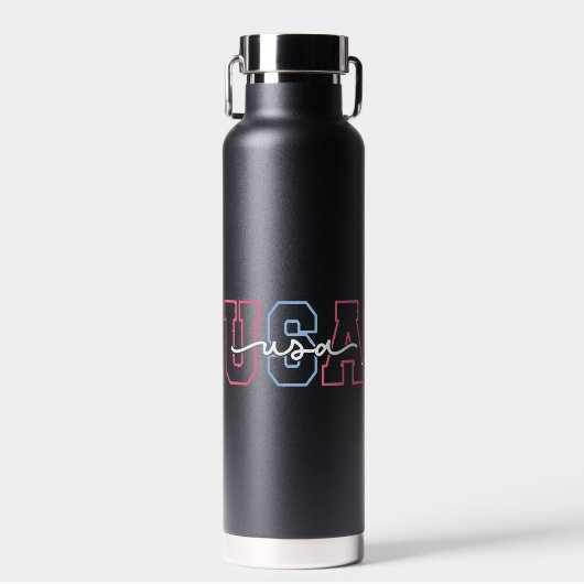 USA Text 4. Juli Design-62118 Trinkflasche (Vorne)