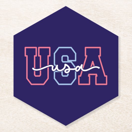 USA Text 4. Juli Design-62118 Untersetzer (Vorderseite)