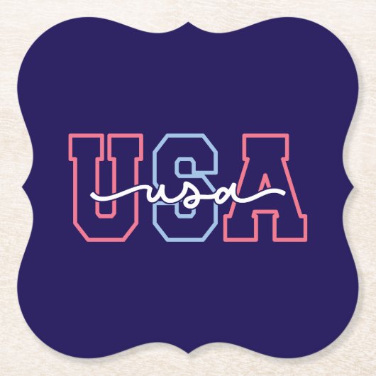 USA Text 4. Juli Design-62118 Untersetzer (Vorderseite)
