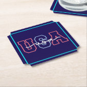 USA Text 4. Juli Design-62118 Untersetzer (angewinkelt)