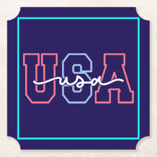USA Text 4. Juli Design-62118 Untersetzer