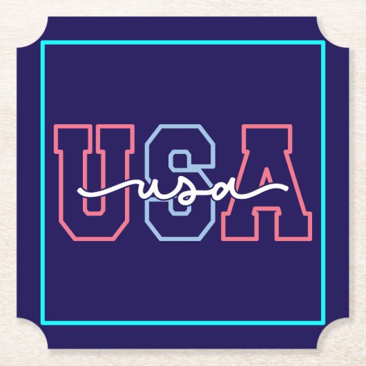 USA Text 4. Juli Design-62118 Untersetzer (Vorderseite)