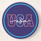 USA Text 4th Of July Design-62118 Getränkeuntersetzer (Vorne)