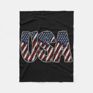 Usa Text Flag Shirt - Patriotisches amerikanisches Fleecedecke