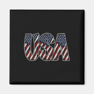 Usa Text Flag Shirt - Patriotisches amerikanisches Magnet