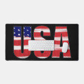USA Text in Flag Farben Schreibtischunterlage (Tastatur & Maus)