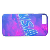 USA Text mit Neon Lighting - Mobile Case-Mate iPhone Hülle (Rückseite (Horizontal))