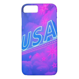 USA Text mit Neon Lighting - Mobile Case-Mate iPhone Hülle