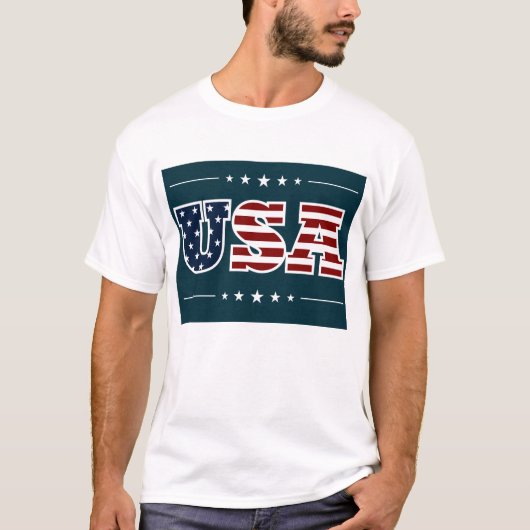 USA Text T-Shirt (Vorderseite)
