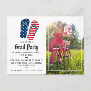 USA Thema Abschluss Foto Einladung Postkarte