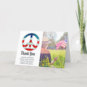 USA thematisiertes Abschlussfoto Danke