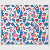 USA Themed Geschenkpapier (Flach)