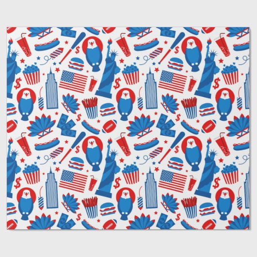 USA Themed Geschenkpapier (Flach)