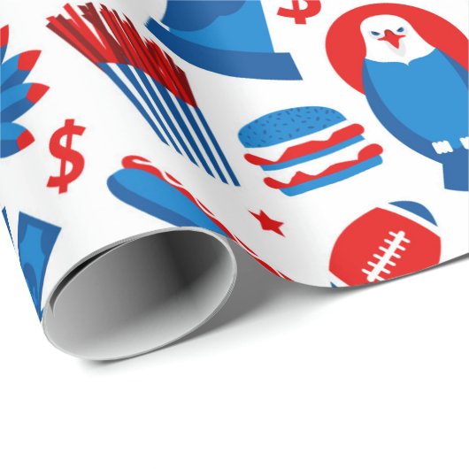 USA Themed Geschenkpapier (Rolleneckpunkt)