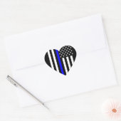 USA Thin Blue Line Herz-Aufkleber (Umschlag)