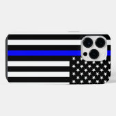 USA Thin Blue Line iPhone Hülle (Rückseite (Horizontal))