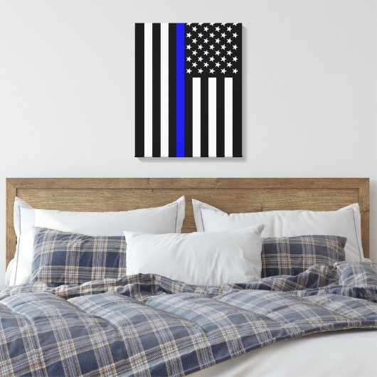 USA Thin Blue Line Leinwanddruck (Insitu (Schlafzimmer))