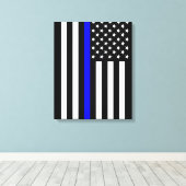 USA Thin Blue Line Leinwanddruck (Insitu (Holzboden))
