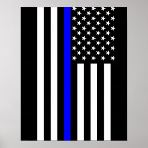 USA Thin Blue Line Poster