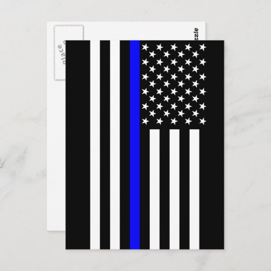USA Thin Blue Line Postkarte (Vorne/Hinten)