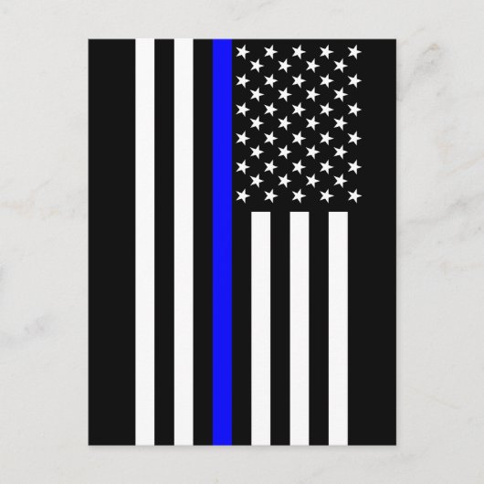 USA Thin Blue Line Postkarte (Vorderseite)