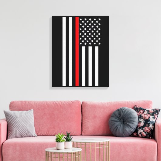 USA Thin Red Line auf einer Leinwanddruck (Insitu (Wohnzimmer))