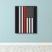 USA Thin Red Line auf einer Leinwanddruck (Insitu (Holzboden))