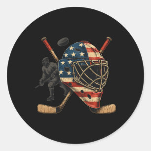 USA-Torhüterhelm-Eishockey-Shirt 4. Juli Spo Runder Aufkleber
