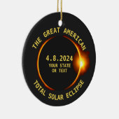 USA Total Solar Eclipse 4.8.24 Custom Text Keramikornament (Rechts)