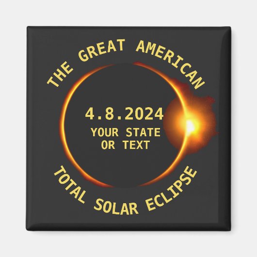 USA Total Solar Eclipse Party 4/8/2024 Benutzerdef Magnet (Vorne)