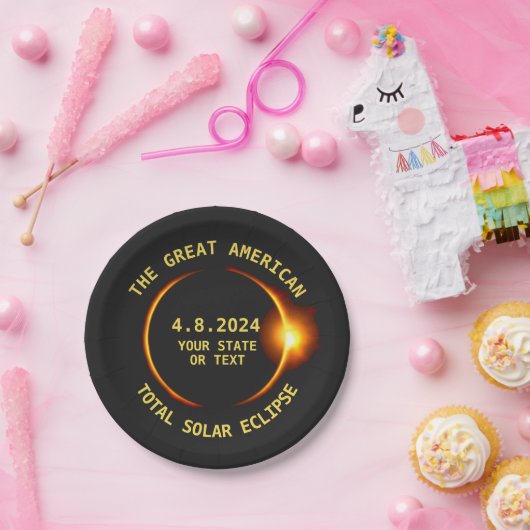 USA Total Solar Eclipse Party 4/8/2024 Benutzerdef Pappteller (Party)