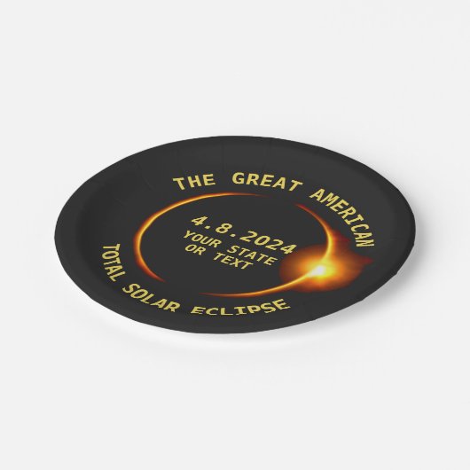 USA Total Solar Eclipse Party 4/8/2024 Benutzerdef Pappteller (Schrägansicht)