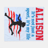 USA TRACK AND FIELD PERSONALISIERT FLEECKET FLEECEDECKE (Vorderseite (Horizontal))