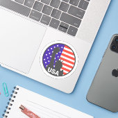 USA Travel Vinyl Sticker (Laptop mit iPhone)