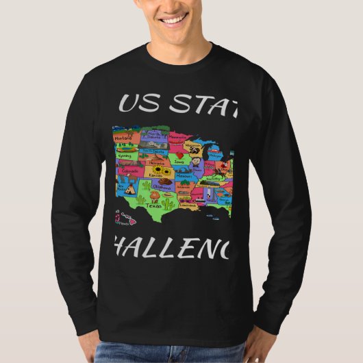 USA Travel Visit 50 States Map T-Shirt (Vorderseite)
