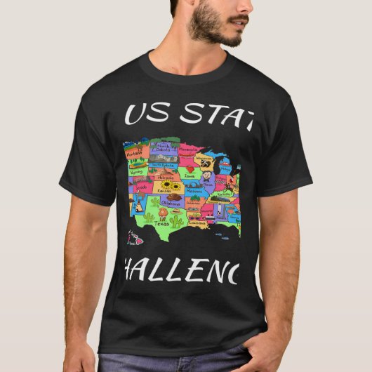 USA Travel Visit 50 States Map T-Shirt (Vorderseite)