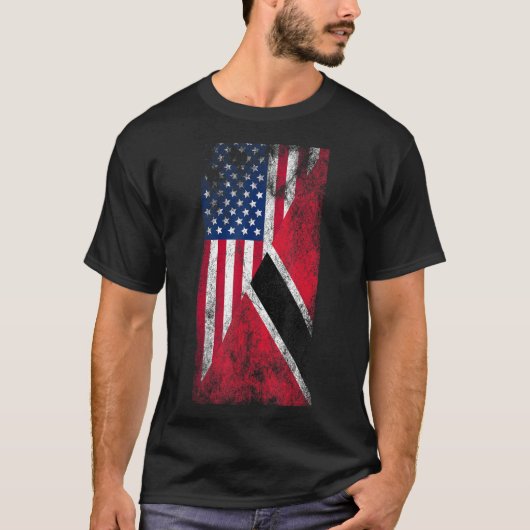 USA & Trinidad & Tobago Flags - USA, Tri T-Shirt (Vorderseite)