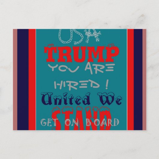 USA Trump Sie sind eingestellt! United Wir Stand A Postkarte (Vorderseite)