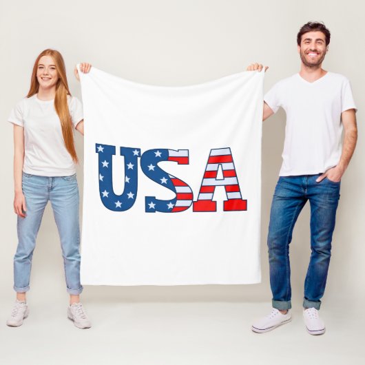 USA Typografie Fleecedecke (Beispiel)