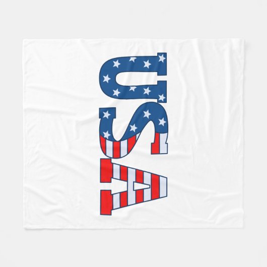 USA Typografie Fleecedecke (Vorderseite (Horizontal))