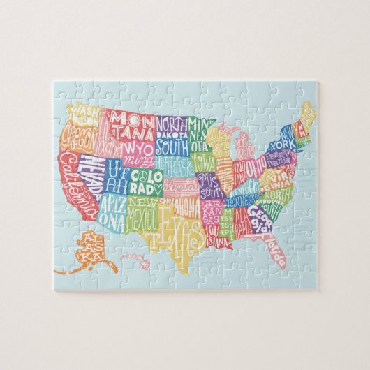 USA Typografie Puzzle (Horizontal)
