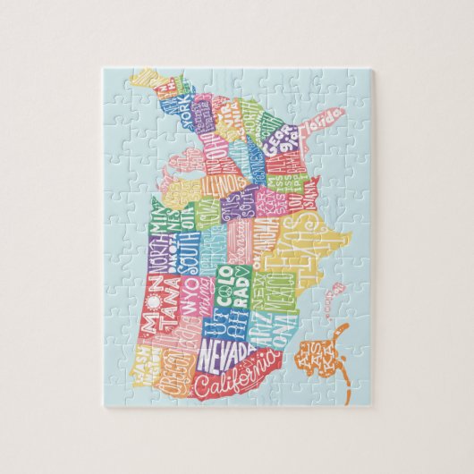 USA Typografie Puzzle (Vertikal)