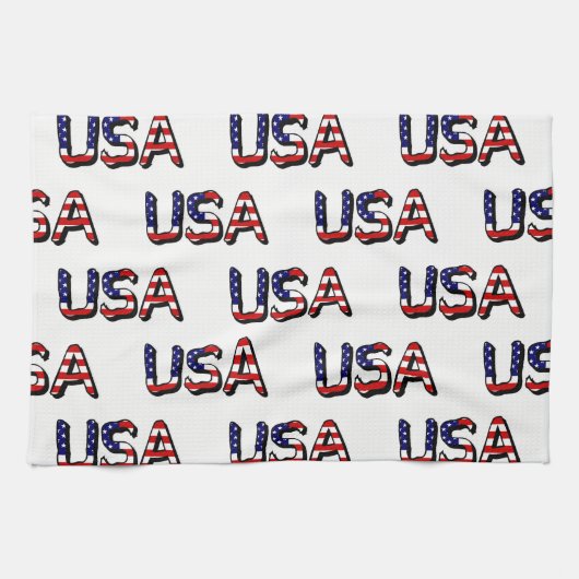 USA überlagern sich auf US Flag ktcnt Geschirrtuch (Horizontal)