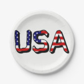 USA überlagern sich auf US Flag PT Pappteller (Vorderseite)
