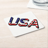 USA überlagern sich auf US-Flagge Rechteckiger Pappuntersetzer (angewinkelt)
