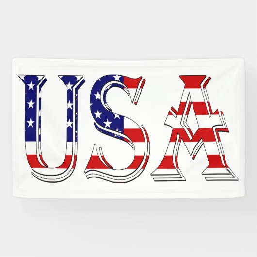 USA überlagert US-Flagge (h) Banner (Horizontal)