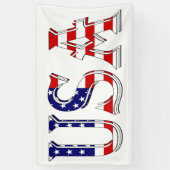 USA überlagert US-Flagge (h) Banner (Vertikal)