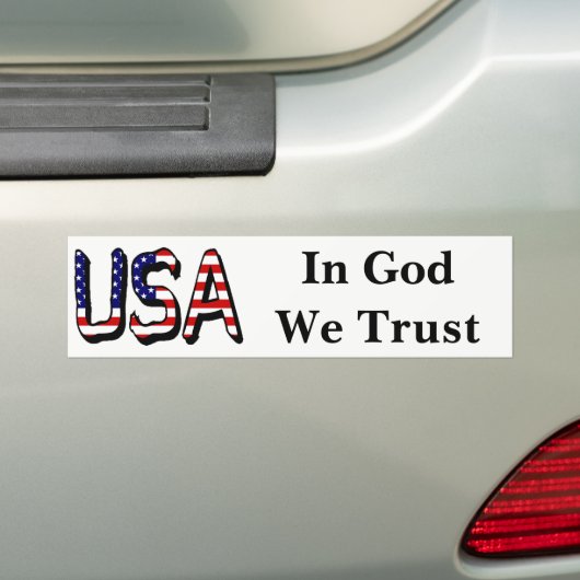 USA überlagert US-Flagge in God We Trust Stkcnt Autoaufkleber (Auf Auto)