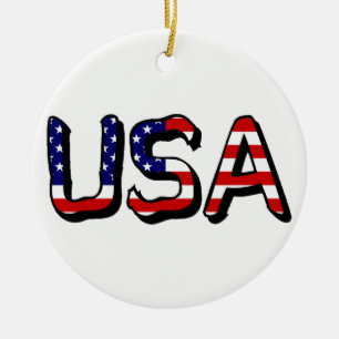 USA überlagerten sich auf US-Flagge Keramik Ornament
